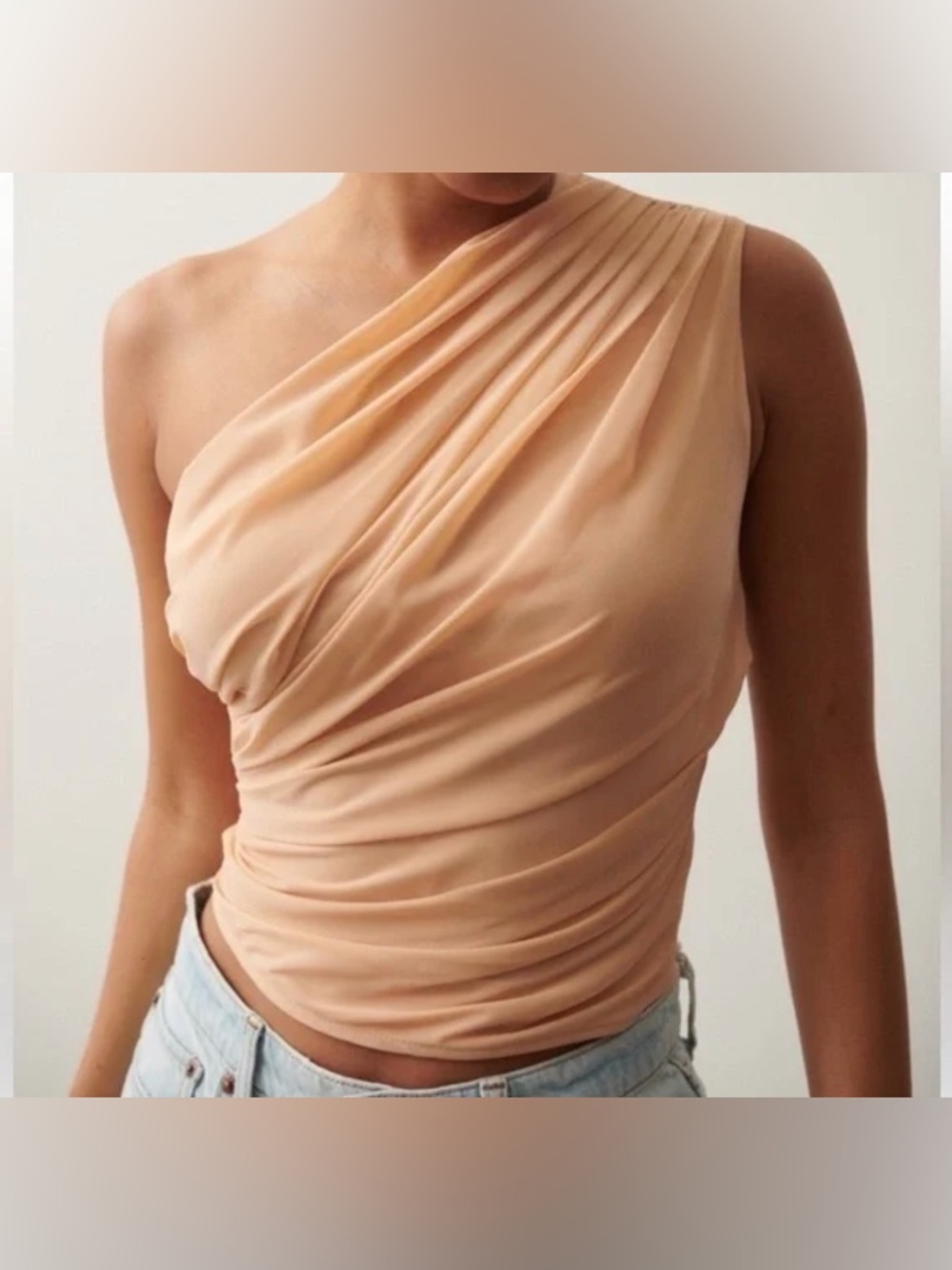 Abercrombie & Fitch One-Shoulder Peach Top